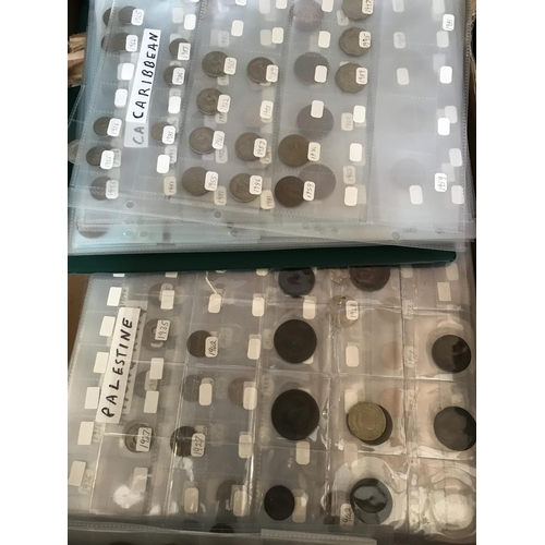 159 - Two Boxes of Assorted Coins to include Tokens and World Coins