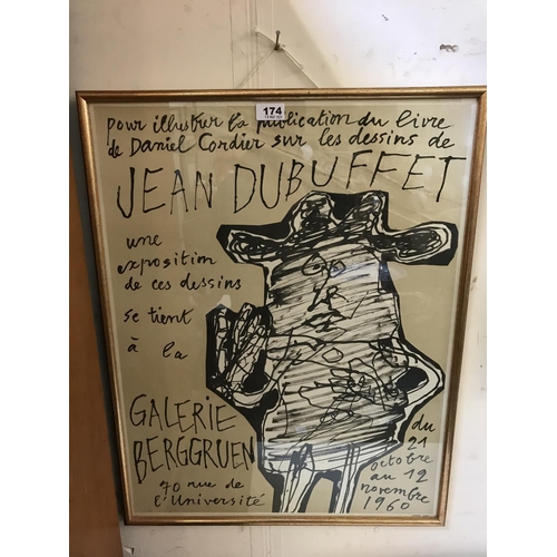 174 - French Gallery Poster: Jean Dubuffet a la Galerie Berggruen, 66cm x 50cm