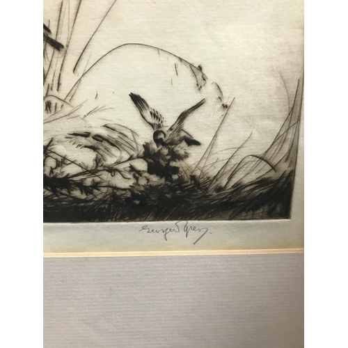 177 - George Soper signed etching of Goldfinches; and another signed etching (2)