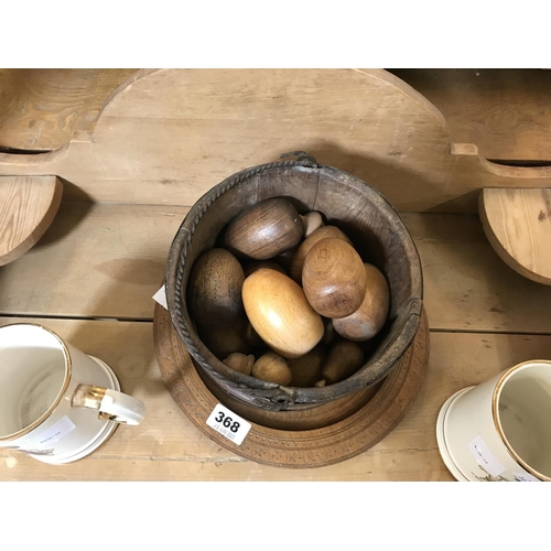 368 - Wooden Tray, Wooden Bowl, Two Pearly Queen Kensington Cups