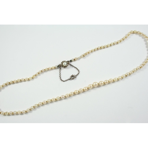 A SINGLE ROW GRADUATED CULTURED PEARL NECKLACE the pearls graduate from ...