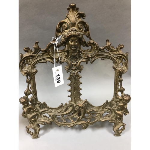 139 - Brass Double Photograph Frame