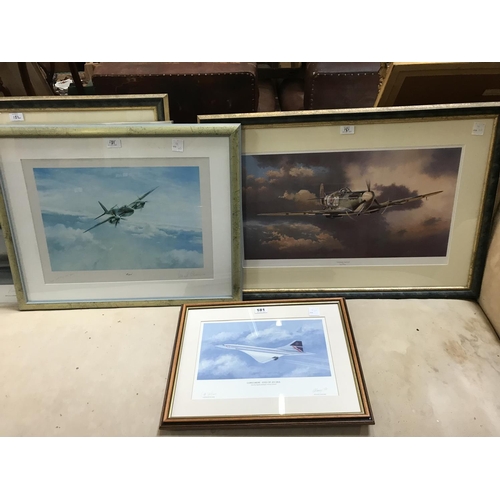 181 - Concord Signed Print - Anthony Hansard and Two Aviation Prints