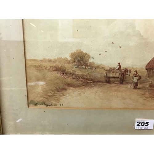 205 - Charles Maurice:- Country Scenes, A Pair of Watercolours, signed and dated 1908