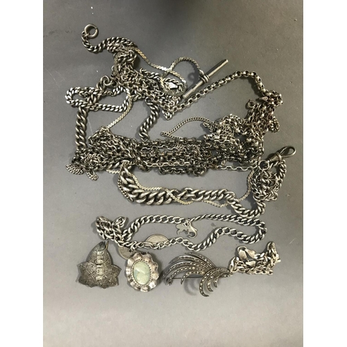 97 - Silver Watch Chain and Other Chains etc