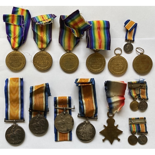 1003 - A COLLECTION OF INDIVIDUAL FIRST WORLD WAR MEDALS AND PAIRS. A collection of medals comprising a 191... 