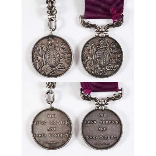 1008 - TWO ARMY LONG SERVICE AND GOOD CONDUCT MEDALS, POSSIBLY TO BROTHERS. An Army Long Service and Good C... 