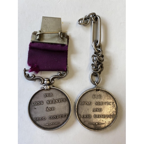 1008 - TWO ARMY LONG SERVICE AND GOOD CONDUCT MEDALS, POSSIBLY TO BROTHERS. An Army Long Service and Good C... 