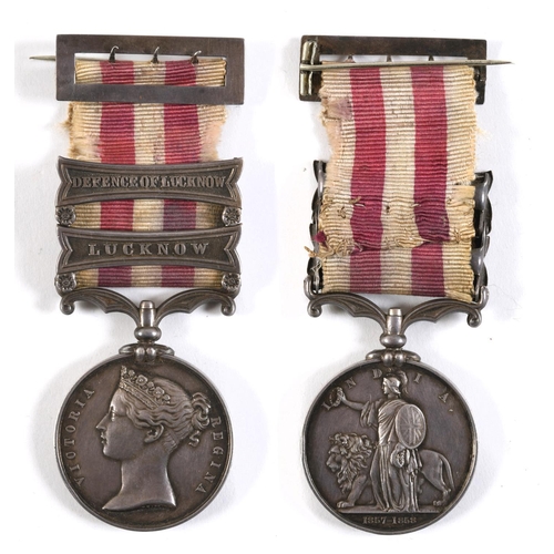 1009 - A TWO CLASP INDIAN MUTINY MEDAL 1857-58 TO THE 84TH REGIMENT. An Indian Mutiny Medal with Lucknow an... 