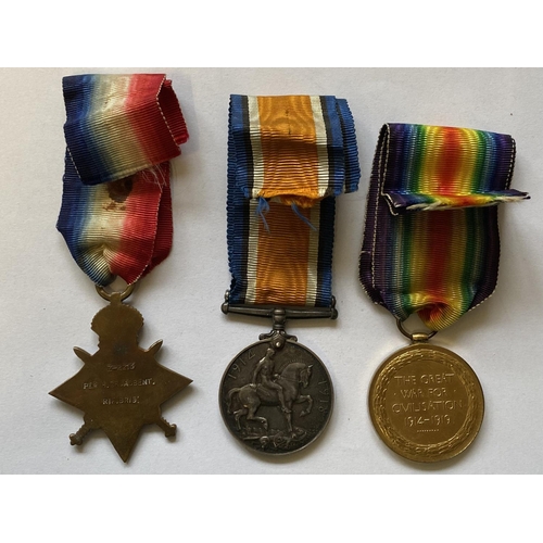 1016 - A FIRST WORLD WAR CAUALTY TRIO TO THE RIFLE BRIGADE. A Great War trio comprising 1914/15 Star, Briti... 