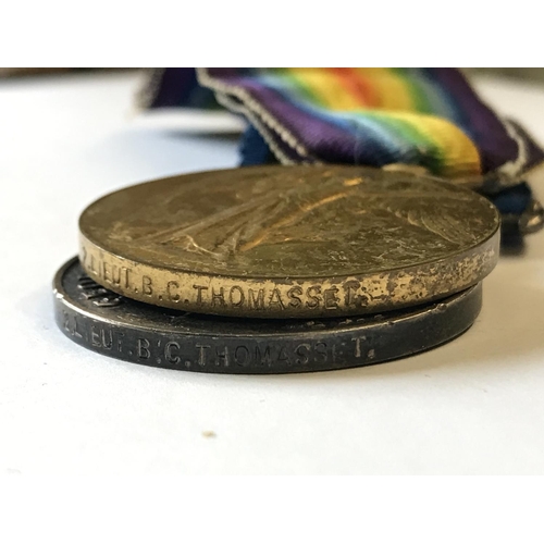 1022 - A FRIST WORLD WAR PAIR TO AN OFFICER IN THE SERVICE CORPS. A pair comprising War Medal and Victory M... 