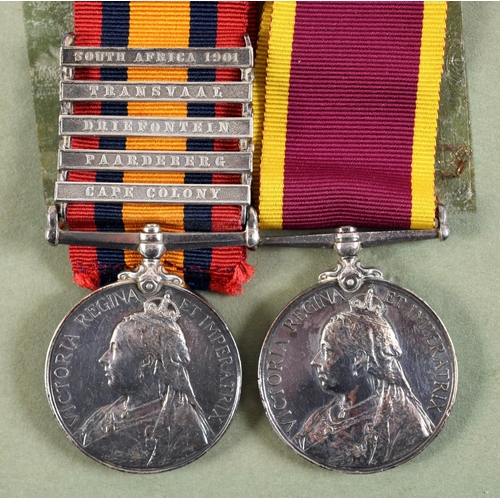 1025 - A BOER WAR AND CHINA PAIR TO THE ROYAL GARRISON ARTILLERY. Comprising a five clasp Queen's South Afr... 