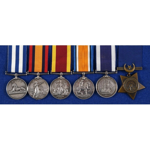 1030 - A VICTORIAN GROUP OF SIX TO THE ROYAL NAVY. A group of six comprising Egypt Medal with undated rever... 