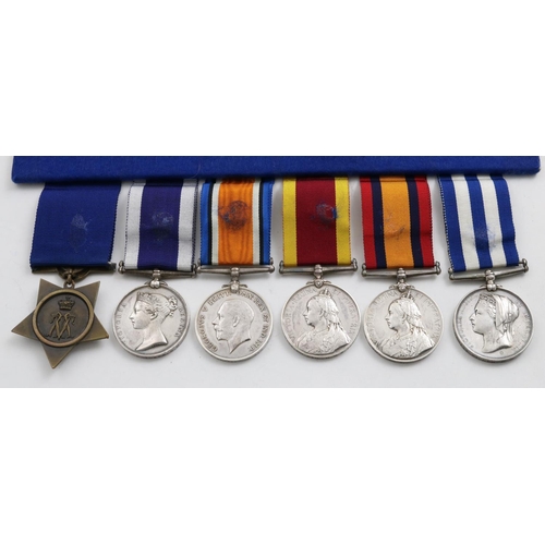 1030 - A VICTORIAN GROUP OF SIX TO THE ROYAL NAVY. A group of six comprising Egypt Medal with undated rever... 