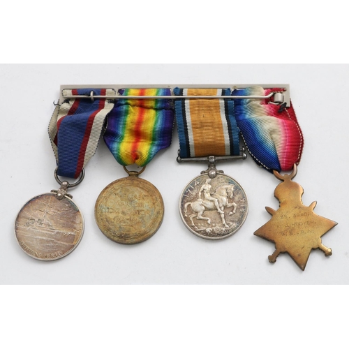 1035 - A FIRST WORLD WAR GROUP OF FOUR TO THE ROYAL NAVY. A Great War Trio comprising 14-15 Star named to S... 