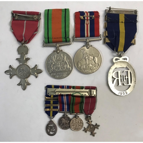 1038 - A SECOND WORLD WAR MBE GROUP OF FOUR AND MINIATURES.
A group of four comprising MBE on military ribb... 