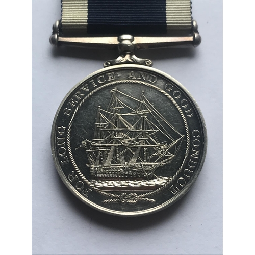 1043 - AN ELIZABETH II ROYAL NAVY LONG SERVICE AND GOOD CONDUCT MEDAL. An Eliazbeth II Naval Long Service a... 