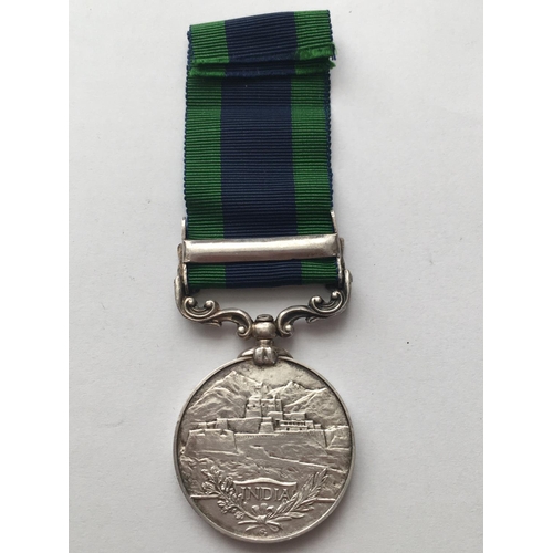 1064 - AN INDIA GENERAL SERVICE MEDAL TO THE LIVERPOOL REGIMENT. An India General Service Medal with Afghan... 