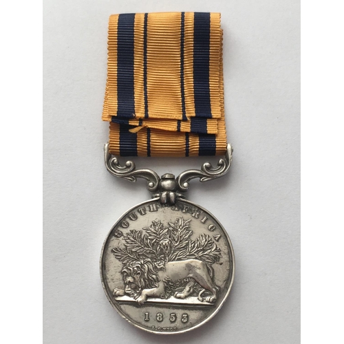 1066 - A SOUTH AFRICA MEDAL 1853 TO THE 60TH RIFLES. A South Africa Medal dated 1853 named to 1332 Pte John... 