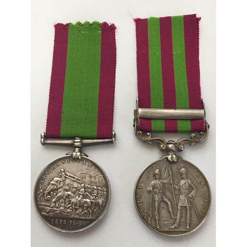 1068 - AN AFGHANISTAN AND INDIA PAIR TO AN OFFICER IN INDIA. An Afghanistan 1878-79-80 Medal named to Sub.C... 