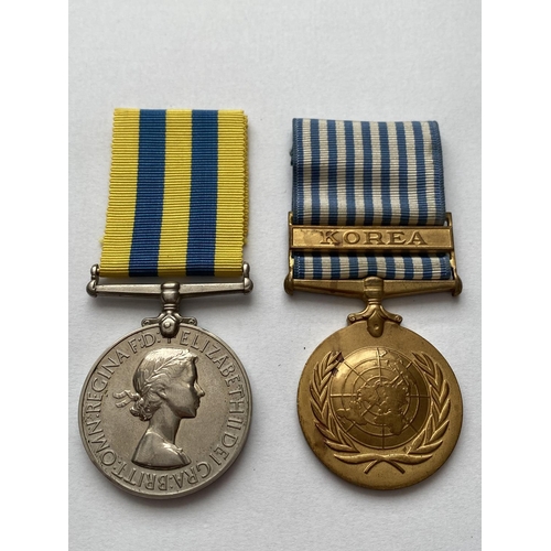 1070 - A KOREAN WAR PAIR TO THE ROYAL ARTILLERY. A Korean war medal, 'BRITT:OMN' type named to 22144999 GNR... 