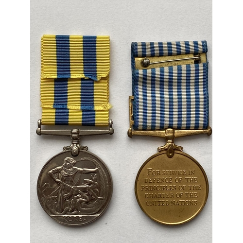 1070 - A KOREAN WAR PAIR TO THE ROYAL ARTILLERY. A Korean war medal, 'BRITT:OMN' type named to 22144999 GNR... 