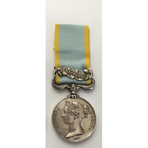 1071 - A CRIMEA WAR CASUALTY PAIR TO THE 30TH FOOT. A Crimea War Medal with Sebastopol clasp named to 3669 ... 