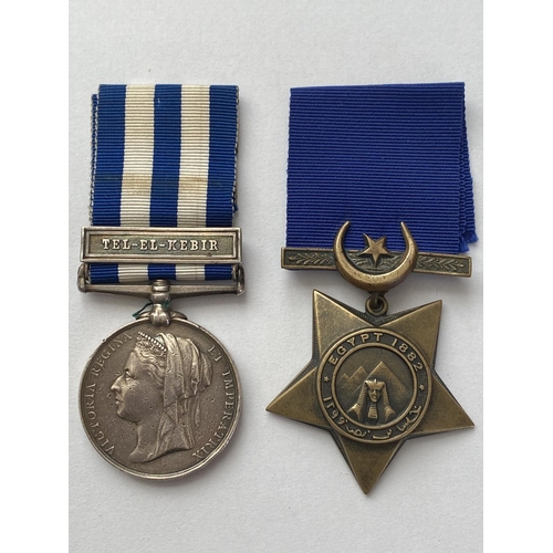 1075 - AN EGYPT MEDAL AND KHEDIVES STAR TO THE SCOTS GUARDS. An Egypt Medal with dated reverse and Tel-El-K... 