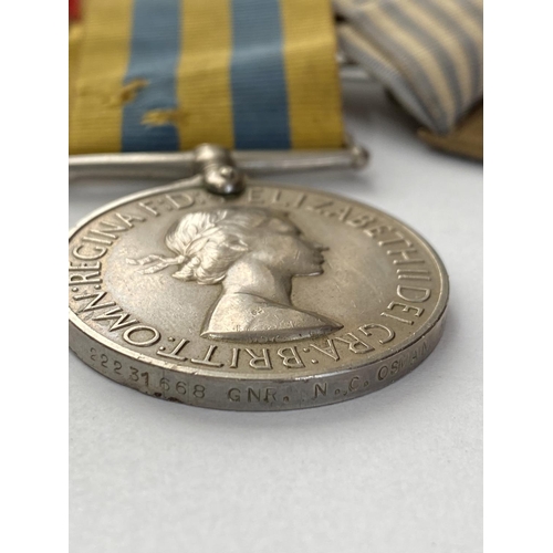 1080 - A SECOND WORLD WAR AND KOREA GROUP OF FOUR. A group of four comprising Defence and War Medal, Korea ... 