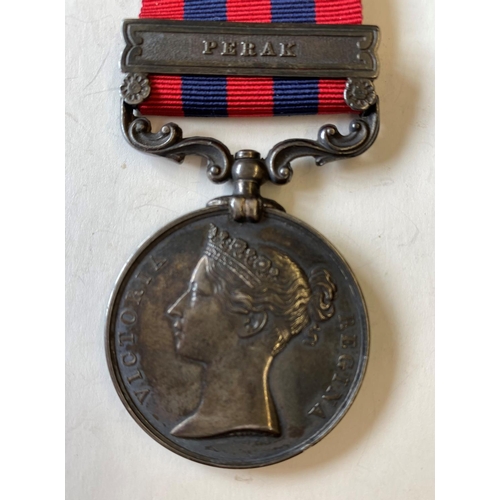 1098 - AN INDIA GENERAL SERVICE MEDAL 1854-95 TO THE 1/10TH FOOT. An INdia General Service Medal with Perak... 