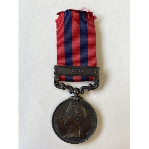 1098 - AN INDIA GENERAL SERVICE MEDAL 1854-95 TO THE 1/10TH FOOT. An INdia General Service Medal with Perak... 