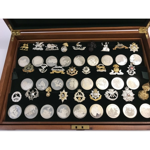 1105 - GREAT BRITISH REGIMENTS BY THE BIRMINGHAM MINT. A collection of 52 silver proof medals celebrating t... 