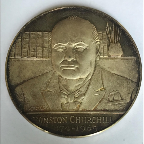 1108 - A SPINK AND SON WINSTON CHURCHILL COMMEMORATIVE MEDAL. A large silver Churchill commemorative medal,... 