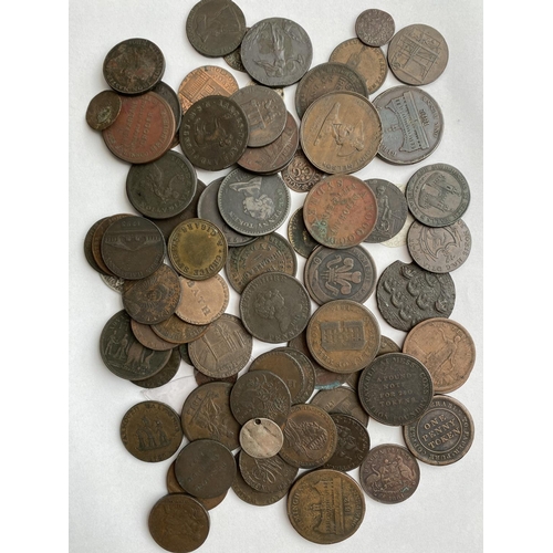 1113 - A COLLECTION OF EARLY 19TH CENTURY AND LATER TRADE TOKENS. A collection of trade tokens, regional is... 