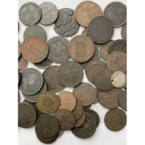 1113 - A COLLECTION OF EARLY 19TH CENTURY AND LATER TRADE TOKENS. A collection of trade tokens, regional is... 