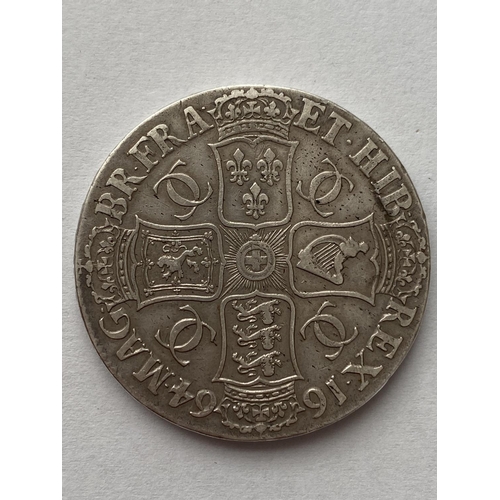 1129 - A CHARLES II CROWN. A Charles II Crown dated 1664, second draped bust r. reverse with crossed 'C's i... 