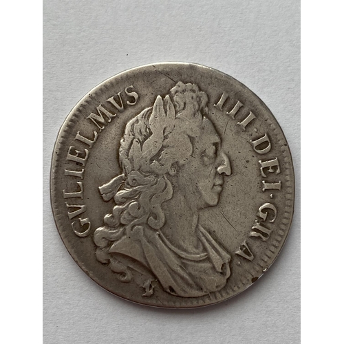 1130 - A WILLIAM III CROWN. A William III Crown dated 1696, first draped bust r. rim Anno Regni Octavo.