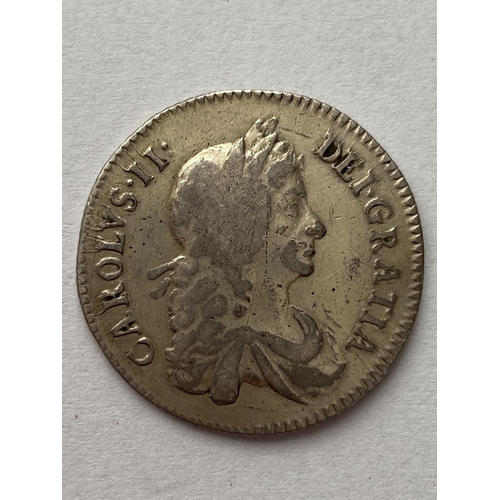 1136 - A CHARLES II SHILLING. A Charles II shilling dated 1668, second draped bust r. reverse Crossed 'C's ... 