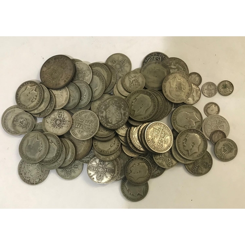 1165 - A COLLECTION OF SILVER AND PART SILVER COINS. Crowns 1935 and 1937: Halfcrowns 1915, 16, 20 (10), 21... 