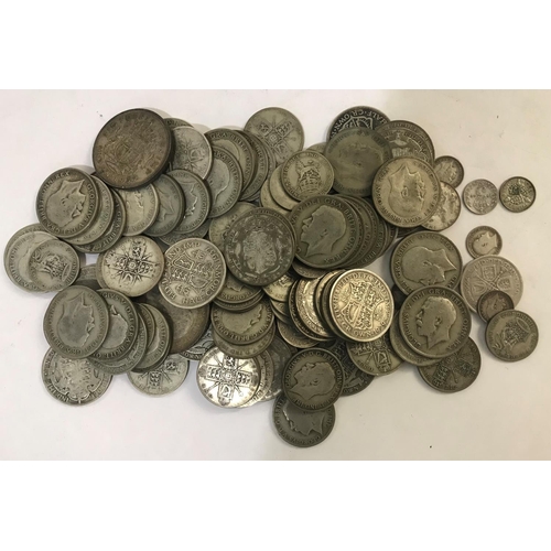 1165 - A COLLECTION OF SILVER AND PART SILVER COINS. Crowns 1935 and 1937: Halfcrowns 1915, 16, 20 (10), 21... 