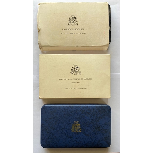 1167 - BARBADOS 1973 AND 1974 PROOF SETS. Two Franklin Mint 'Barbados Proof Set', eight coins, one cent to ... 