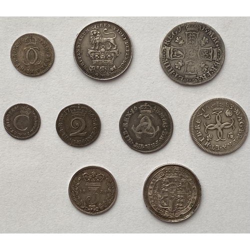 1174 - A COLLECTION OF SMALL SILVER, CHARLES II AND LATER. Early silver coins comprising: Charles II silver... 