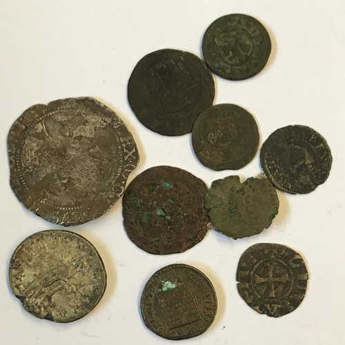 1179 - A CHARLES I HAMMERED SHILLING. A Knights Templar Denier, Charles I Farthing, Romand and other World ... 