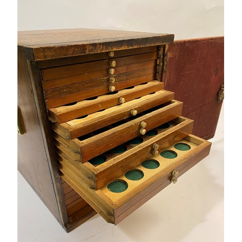 1189 - TWO COIN COLLECTORS CABINETS. A single door coin collectors cabinet with seven single depth drawers ... 