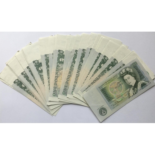 1200 - A COLLECTION OF SERIES 'D' ONE POUND NOTES. 41 Series 'D' Pictorial issue one pound notes all signed... 