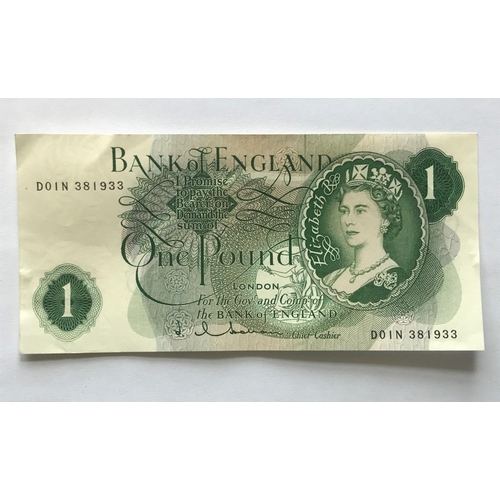 1208 - A COLLECTION OF SERIES 'C' PORTRAIT ISSUE ONE POUND NOTES. 27 Series 'C' one pound notes signed J.Q.... 