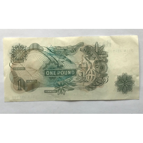 1208 - A COLLECTION OF SERIES 'C' PORTRAIT ISSUE ONE POUND NOTES. 27 Series 'C' one pound notes signed J.Q.... 