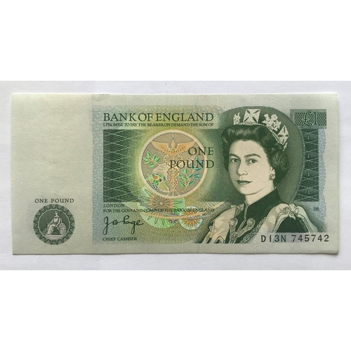 1212 - SERIES 'D' PICTORIAL ONE POUND BANKNOTES. A consecutive run of J.B.Page signed series 'D' pictorial ... 