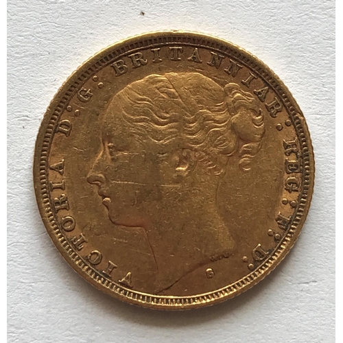 1226 - A VICTORIAN SOVEREIGN. A Queen Victoria Sovereign, young head bust l, S below the bust for the Sydne... 