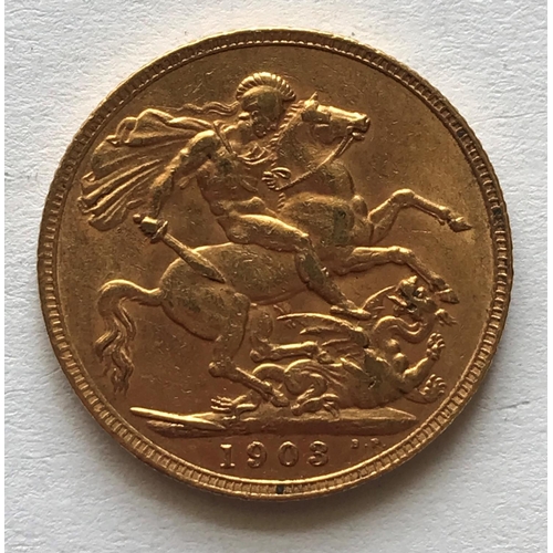 1228 - AN EDWARD VII SOVEREIGN. An Edward VII Sovereign, bare head r, dated 1903.